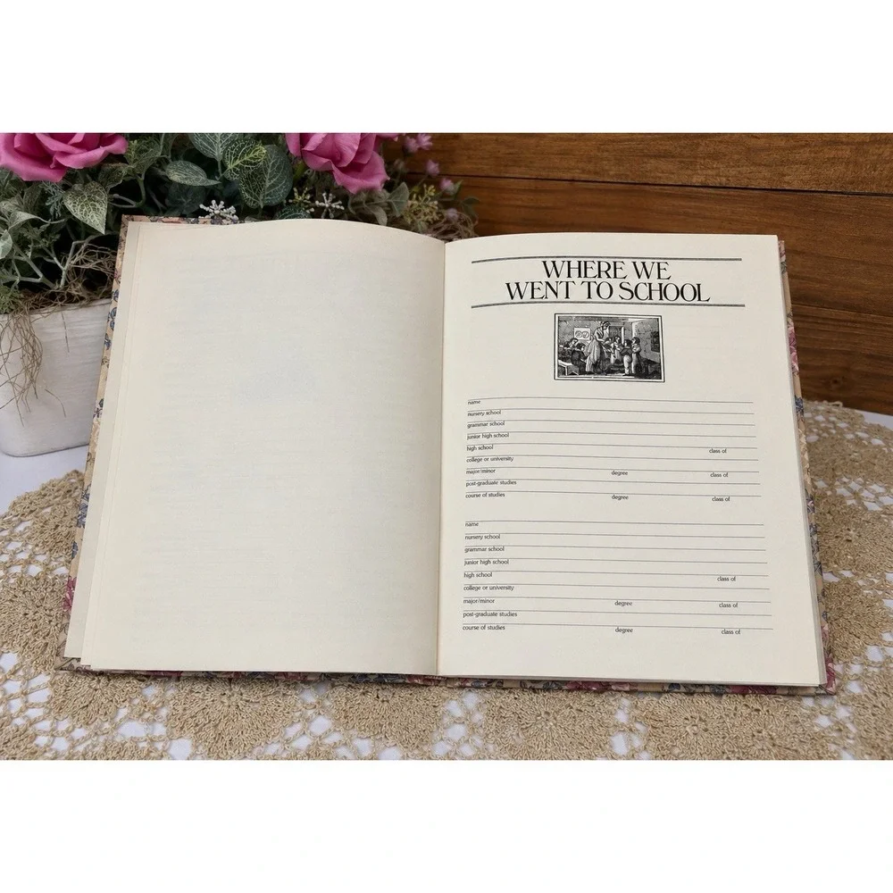 Heirloom Floral Family History Book vintage Genealogy Keepsake - Picture 3 of 8